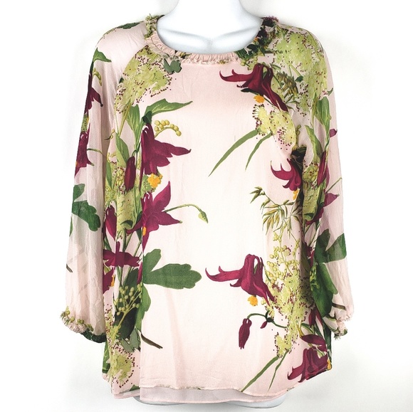 Ted Baker Tops - Ted Baker floral print light pink T shirt top